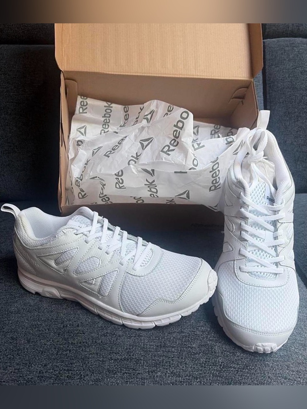 Reebok Run Supreme 2.0 LD Men's White Silver Running Shoes White Men’s Size 15